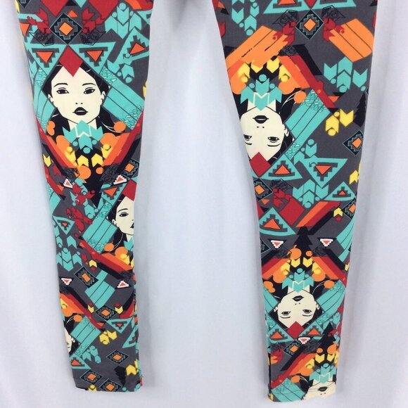 LulaRoe Disney Pocahontas Leggings Womens One Size Aztec Colorful Butter Soft - Picture 6 of 7